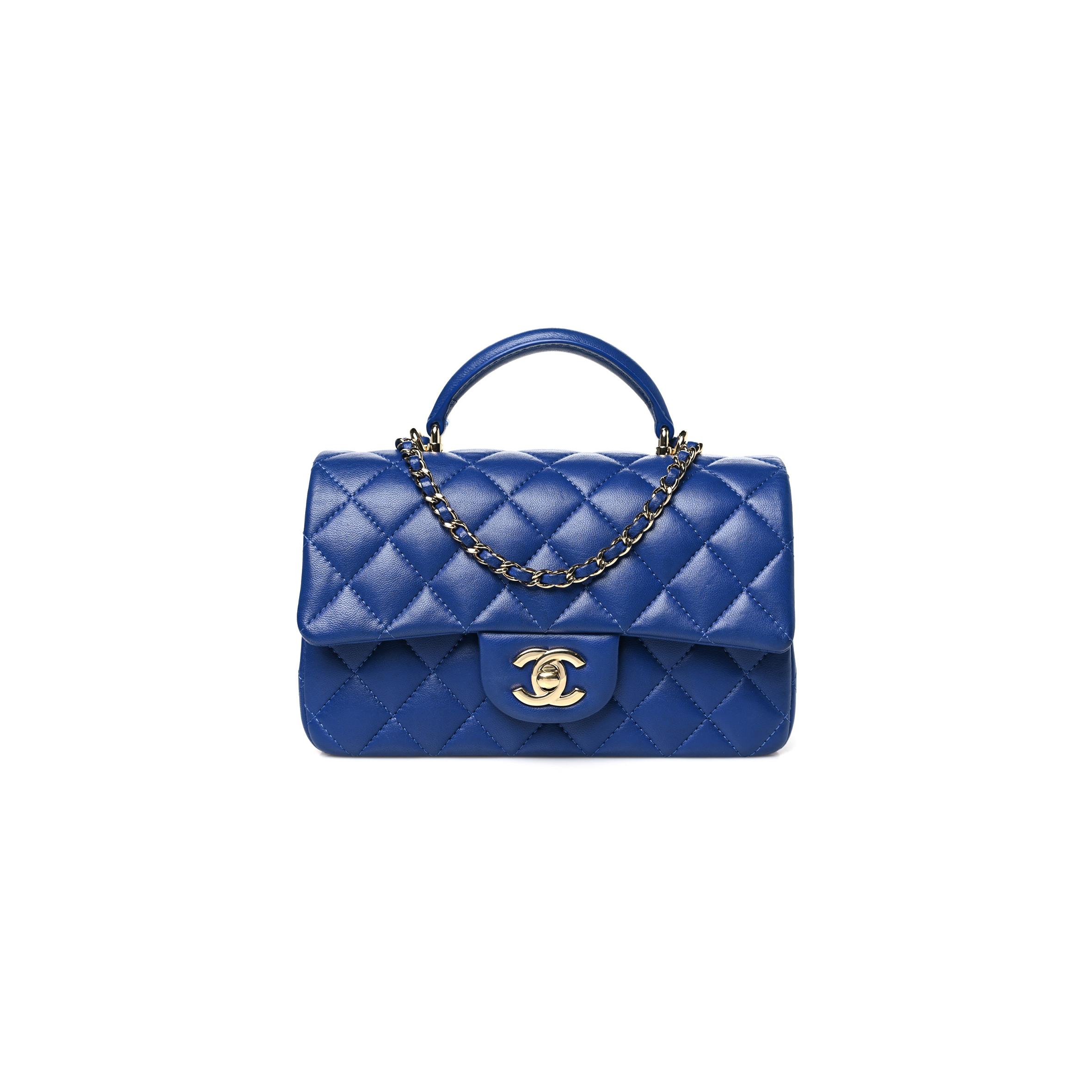 CHANEL LAMBSKIN QUILTED MINI TOP HANDLE FLAP 1631609 (20*14*6cm)